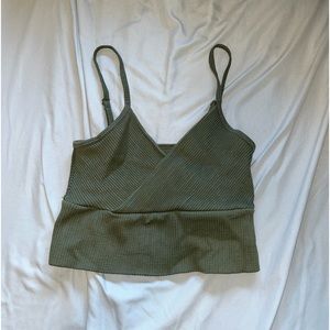 AURA faux wrap crop tank